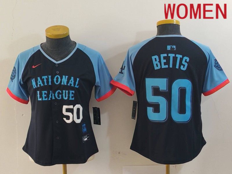 Women Los Angeles Dodgers #50 Betts Blue All star 2024 Nike MLB Jersey style 8152->women mlb jersey->Women Jersey